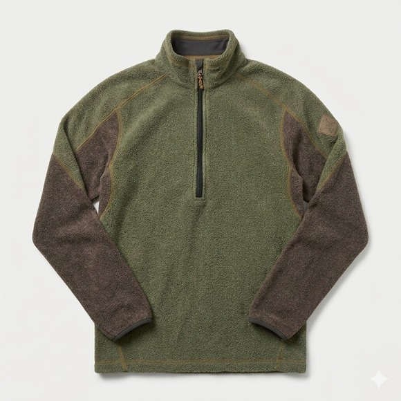 Eddie Bauer Other - Eddie Bauer Heritage Fleece 1/4 Zip Olive Colorblock Outdoor Pullover S